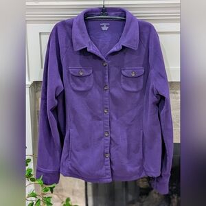Lands' End Medium Rich Purple Fleece Jacket